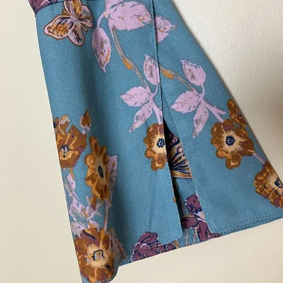 Free People So Fine Pebble Crepe Smocked Floral Tunic Top - Picture 9 of 10